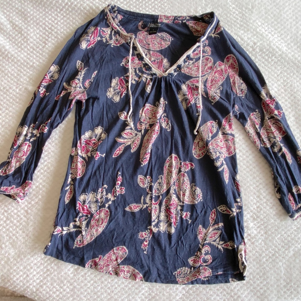 Lucky Brand Paisley Tunic Top